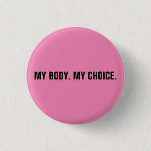 Mijn lichaam mijn keuze roze zwarte abortusrechten ronde button 3,2 cm