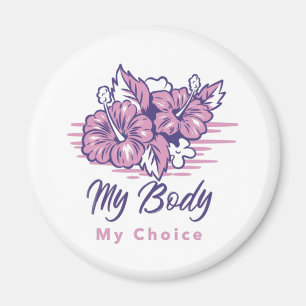 Mijn lichaam Mijn keuze Violet Floral Illustratie Magneet