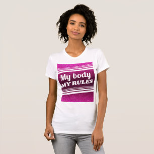 Mijn lichaam Mijn regels Pro-Choice Roze glitter S T-shirt