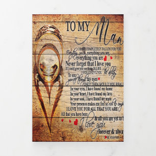 Mijn liefde Mijn echtgenoot-Cadeau Cute Quotte Drieluik Aankondiging