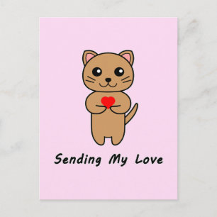 Mijn liefde sturen - Roze achtergrond (verticaal) Briefkaart