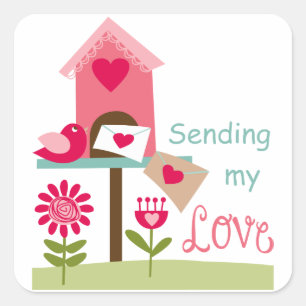 Mijn liefde verzenden vierkante sticker