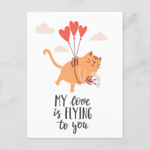 Mijn liefde vliegt naar jou toe briefkaart