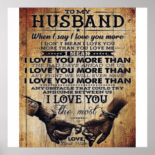 Mijn liefde voor mijn man   Cute Quottes Gift   Poster