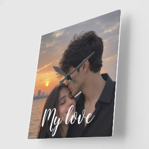 Mijn Liefde wandklok aanpasbare wandklok Vierkante Klok