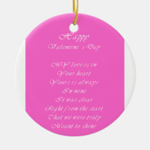 Mijn liefde zit in je hart Valentijnsdag Keramisch Ornament