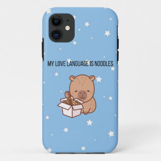 Mijn Liefdestaal Is Noedels | Kawaii Capybara iPho iPhone 11 Hoesje
