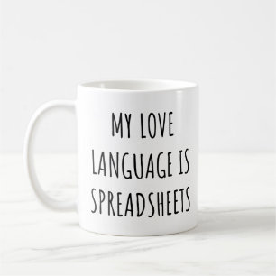 Mijn liefdestaal is spreadsheets Grappige accounta Koffiemok