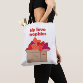 Mijn liefdestrofeeën in doos vol Valentijnse harte Draagtas