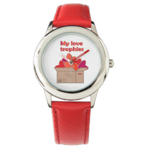 Mijn liefdestrofeeën in doos vol Valentijnse harte Horloge