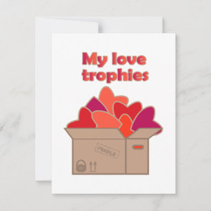 Mijn liefdestrofeeën in doos vol Valentijnse harte Kaart
