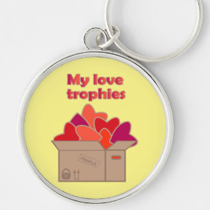 Mijn liefdestrofeeën in doos vol Valentijnse harte Sleutelhanger