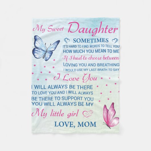 Mijn lieve hart dochter is gepersonaliseerd fleece deken (Voorkant)