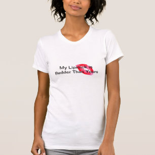 Mijn lippenstift is roder dan uw shirt