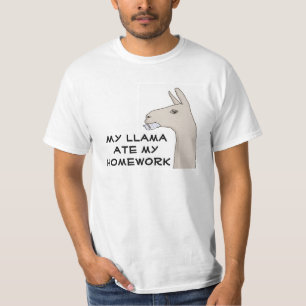 "Mijn Llama Ate My Homework" T-Shirt. T-shirt