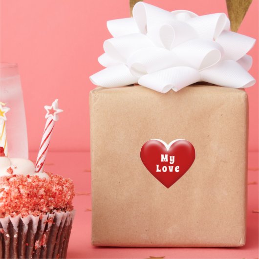 Mijn Love Red Heart Hart Sticker (Feest)