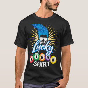 Mijn Lucky Bingo Blue Troll Hair Gambling Bingo Pl T-shirt