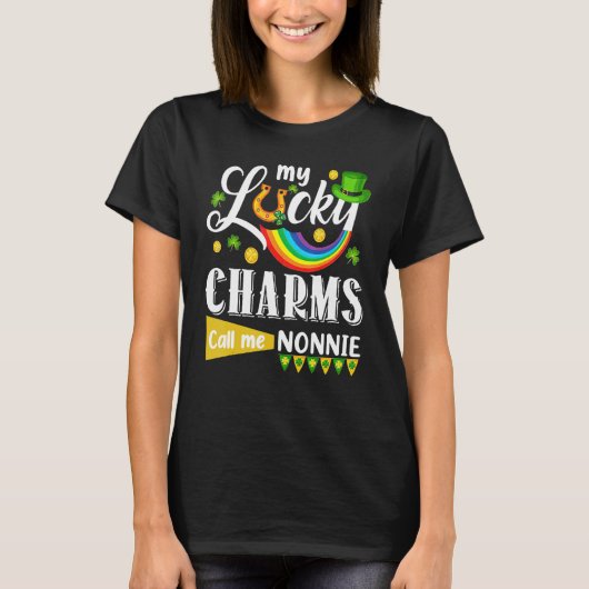 Mijn Lucky Charms noemen me Nonnie St Patricks Day T-shirt (Voorkant)