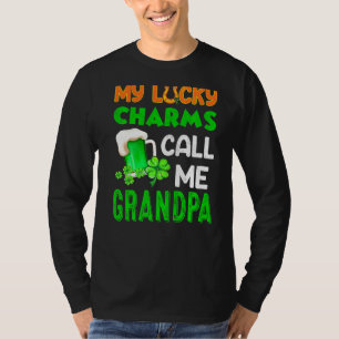 Mijn Lucky Charms noemen me opa Beer St Patricks D T-shirt