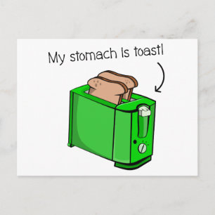 Mijn maag is toost briefkaart