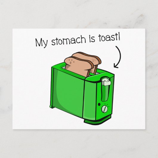 Mijn maag is toost briefkaart (Voorkant)
