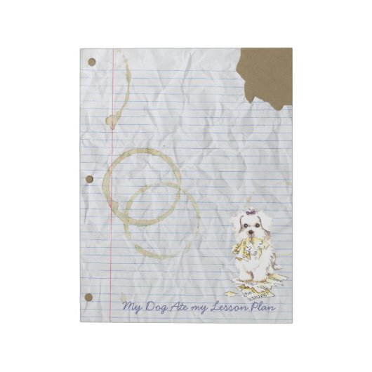 Mijn Maltees Ate Mijn Lesson Plan Notitieblok (Gedraaid)