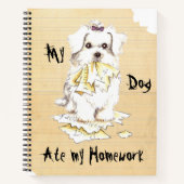 Mijn Maltese Ate Mijn thuiswerk Notitieboek (Voorkant)