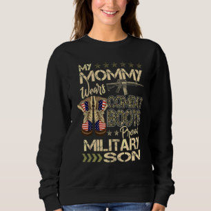 Mijn mammie draagt combatlaarzen Trotse militaire Trui