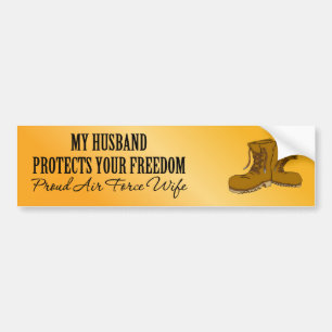 Mijn man beschermt uw vrijheid bumpersticker