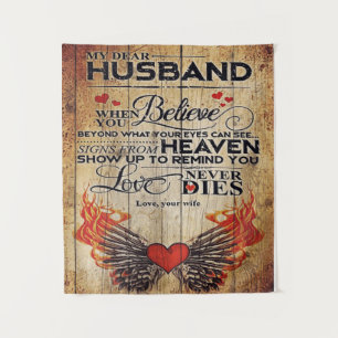 Mijn man Birthday Gift Brief voor echtgenoot/ech Wandkleed