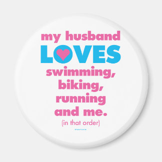 Mijn man houdt van triatlons (alleen tekst) magneet