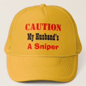 Mijn man is een sluipschutter trucker pet (Voorkant)