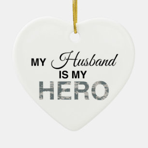 Mijn man is mijn Hero Digital Camouflage Keramisch Ornament