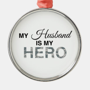 Mijn man is mijn Hero Digital Camouflage Metalen Ornament