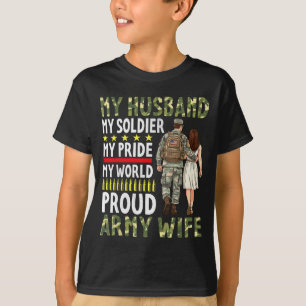 Mijn man mijn soldaat mijn trots mijn wereld trots t-shirt