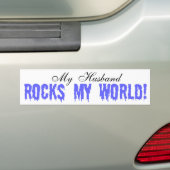 Mijn man Rocks My World Bumpersticker (Op auto)