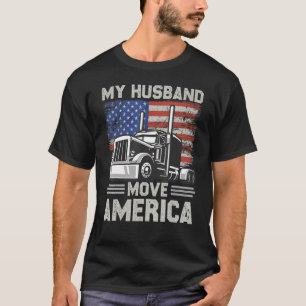 Mijn man verhuist Amerika vrachtwagenchauffeur vr T-shirt