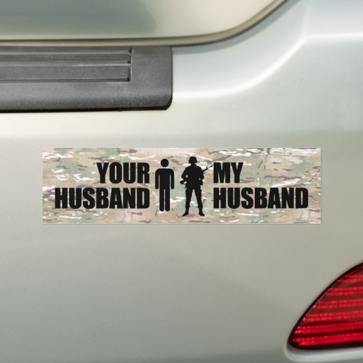 Mijn man zit in het leger bumpersticker (Op auto)