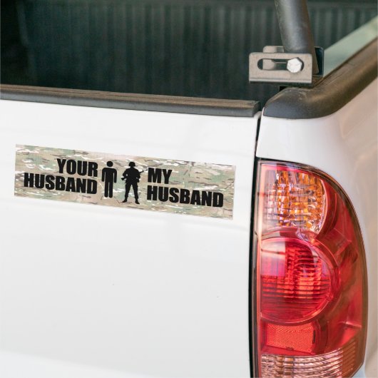 Mijn man zit in het leger bumpersticker (Op Truck)