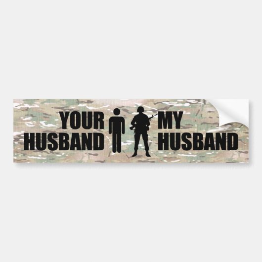 Mijn man zit in het leger bumpersticker (Voorkant)
