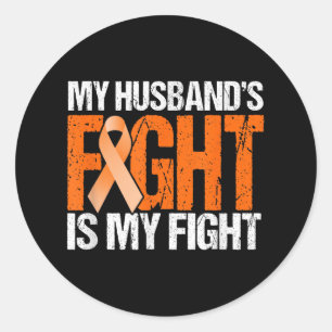 Mijn mannen vechten is mijn strijd tegen leukemie. ronde sticker