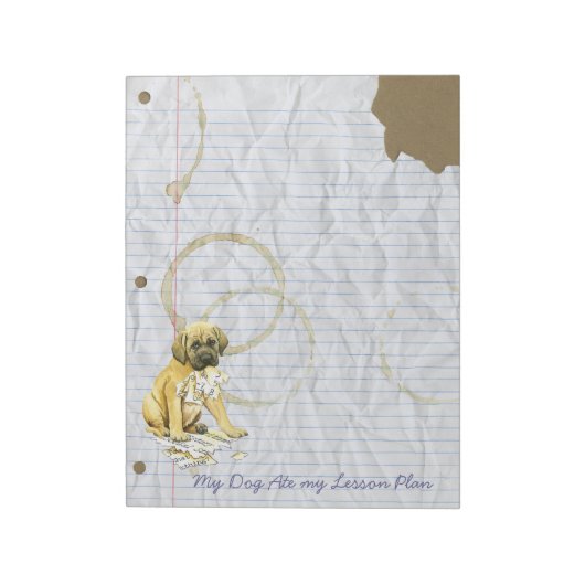 Mijn Mastiff Ate mijn Lesson Plan Notitieblok (Gedraaid)