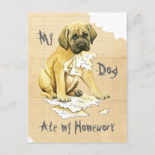 Mijn Mastiff Ate Mijn thuiswerk Briefkaart