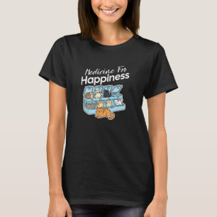 Mijn medicijn voor geluk genaamd katten elke dag, t-shirt
