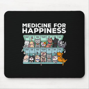 Mijn medicijn voor geluk heet elke dag katten Ki Muismat