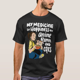 Mijn medicijn voor geluk is, Ramen en katten T-shirt