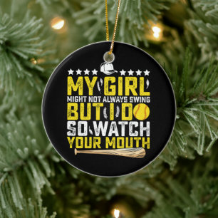 Mijn meisje zwaait misschien niet altijd, maar ik  keramisch ornament