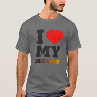 Mijn Melanine Zwarte Geschiedenis Maand Afro T-shirt
