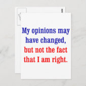 Mijn mening kan zijn gewijzigd briefkaart (Voorkant / Achterkant)