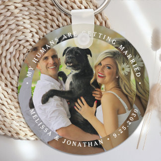 Mijn Mensen Gaan Trouwen Aangepaste Hond Foto Sleutelhanger